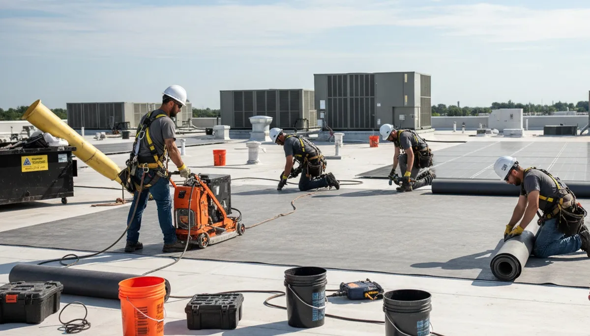 Commercial roofing installation for Vancouver, WA business by FX Remodeling & Exteriors