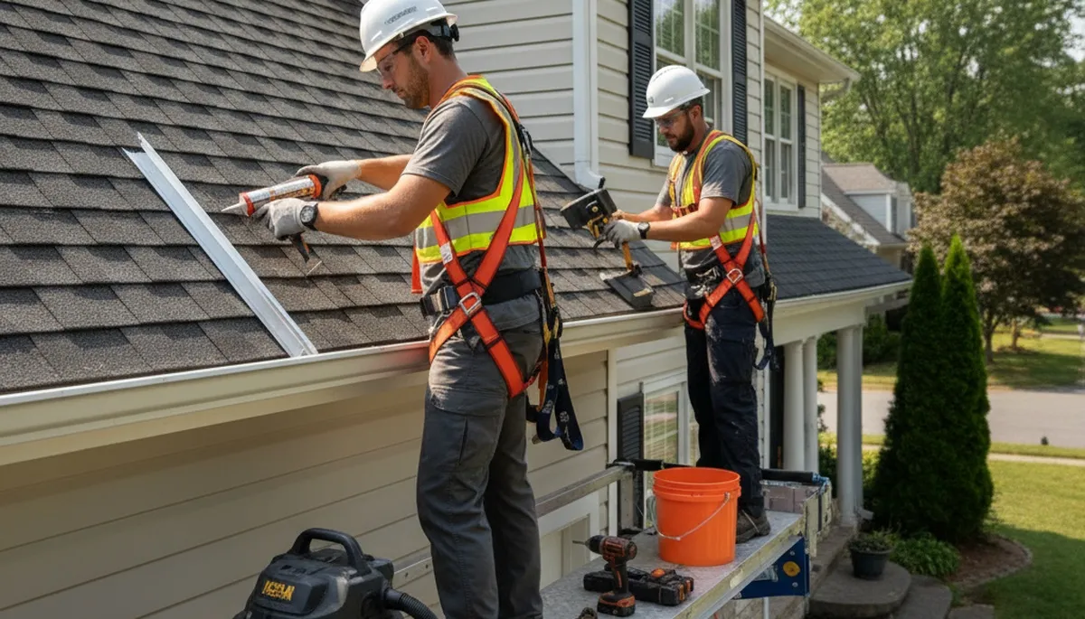 Vancouver, WA siding contractor repairing gutters on a home exterior